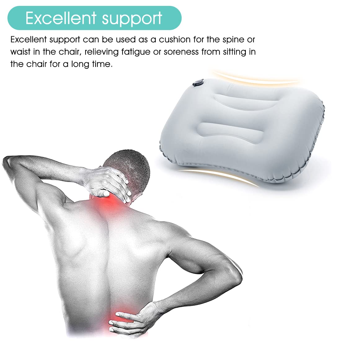 PALAY Ultralight Inflating Air Pillow, Inflatable Travel Pillow, Air Neck Pillow Lightweight Stay Cool Fabric Self Pump Up, Navy Blue PALAY Ultralight Inflating Air Pillow, Inflatable Travel Pillow, Air Neck Pillow Lightweight Stay Cool Fabric Self Pump Up, Navy Blue